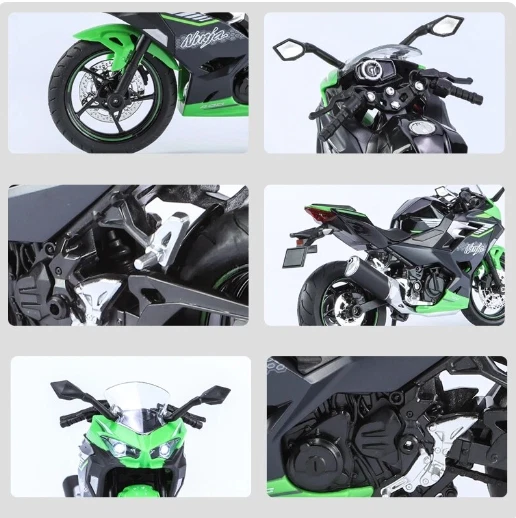 1/12 KAWASAKI Ninja 400 giocattolo moto in miniatura modello in metallo - Immagine 2 di 4