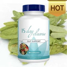 15-Day Cleanse - Gut and Colon Support - Senna Leaf, Probiotics Free Ship 30Caps