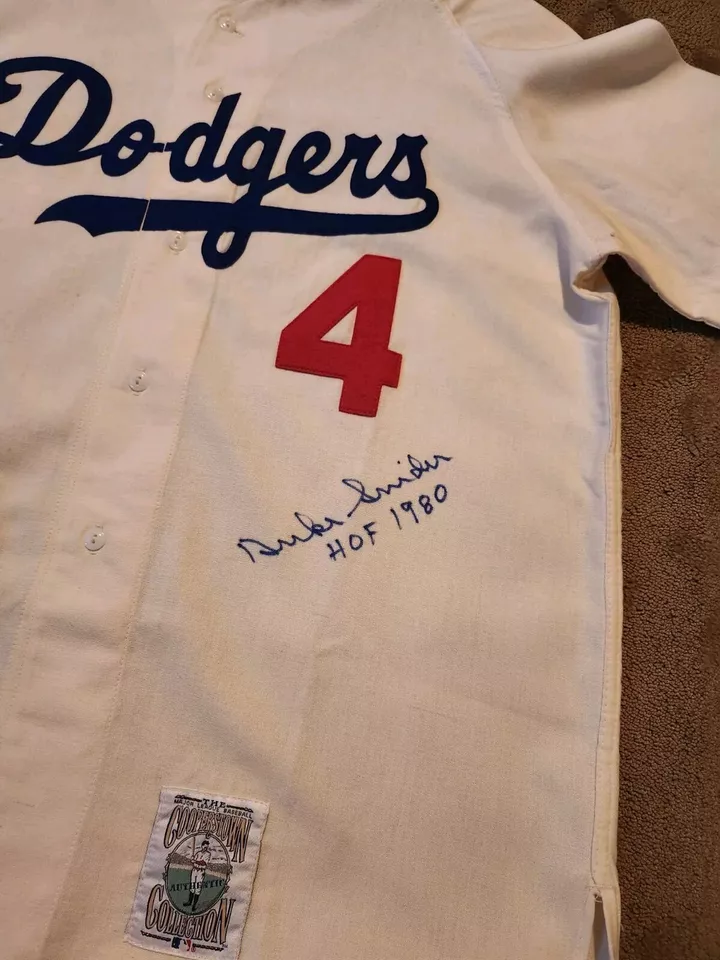 Duke Snider HOF 80 Signed Authentic Brooklyn Dodgers Jersey  - Image 2 of 4