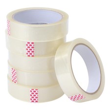12 ROLLS OF CLEAR 1" 25MM x 66M PARCEL PACKING SELLOTAPE TAPE CELLOTAPE