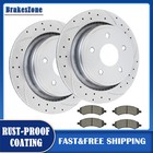 Drilled Slotted Rear Brake Rotors Ceramic Pads for Dodge RAM 1500 Brakes Kit