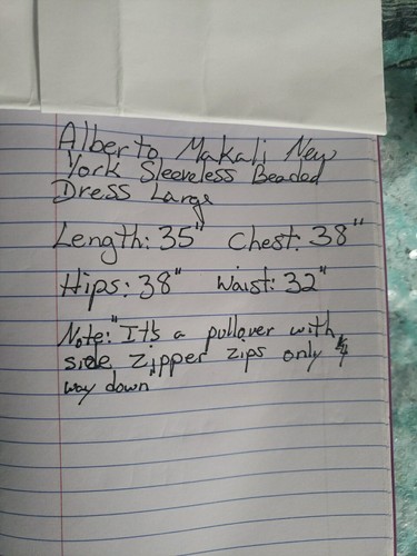 Alberto Makali Sheath Beaded Dress Abstract Print Sleeveless Size Large Blue NY - Picture 2 of 15