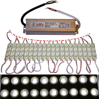 LED Module + Netzteil - neutralweiß 7000K - 12V - 3x 5730 SMD Chip Injektion