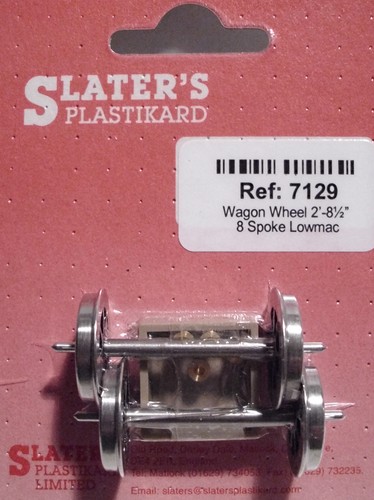 Slaters 7129 1 x Paar 8 Speichen Lowmac 2' 81/2" Räder & Messinglager 0 Stärke T4 | Zustand: New