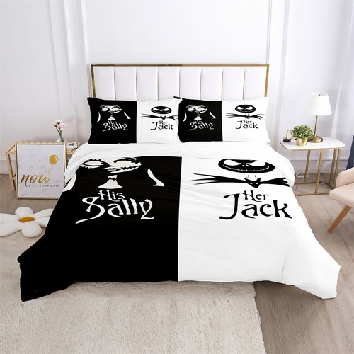 Jack/Sally Quilt Doona Duvet Cover Set Single Double Queen King Size Bedding - Picture 3 of 13