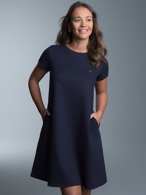 Trigema Damenkleid GR L Neu Ohne Etikett Navy. Dunkelblau