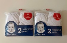 NEW Lot Of 2 Gerber Waterproof Pants Diaper Covers 12 Month 20-24 lbs 4 Total