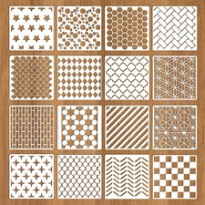 Geometric Stencils Reusable Texture Layering Abstract Modern Patterns 16 PCS