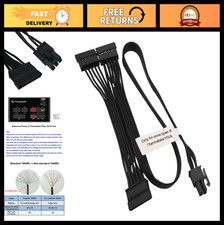 6 Pin to 3X 15 Pin SATA Power Cable Adapter for Modular PSUs, 20in 50cm