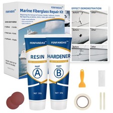 FENFANDAS Fiberglass Boat Repair Kit White, The size is suitable, Multicolor