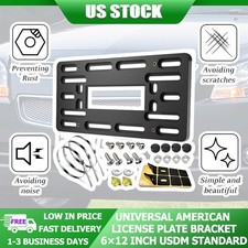 License Universal Plate Tag Holder Mounting Relocator Adapter Bumper Bracket Kit