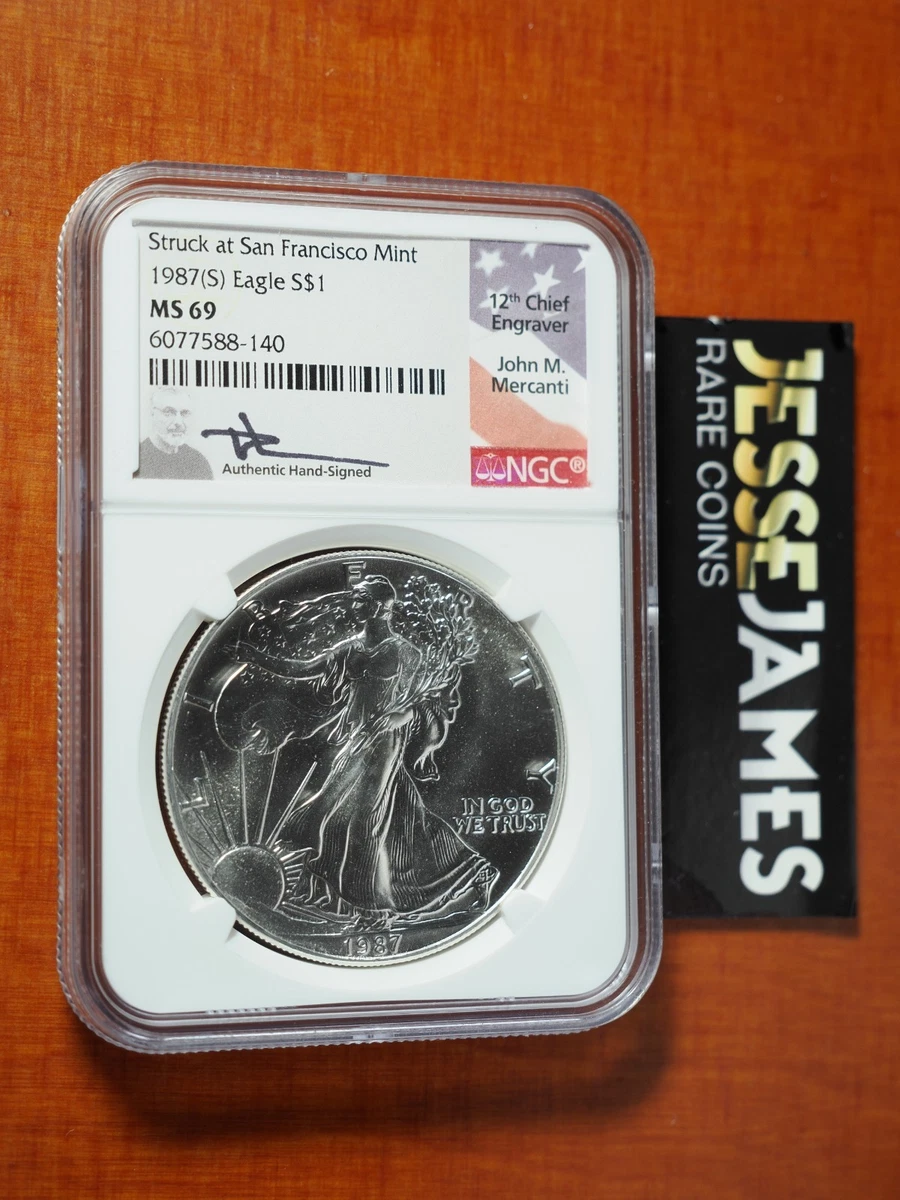 25+ MS 69 Graded American Eagle Silver Bullion Coins 1987 for sale