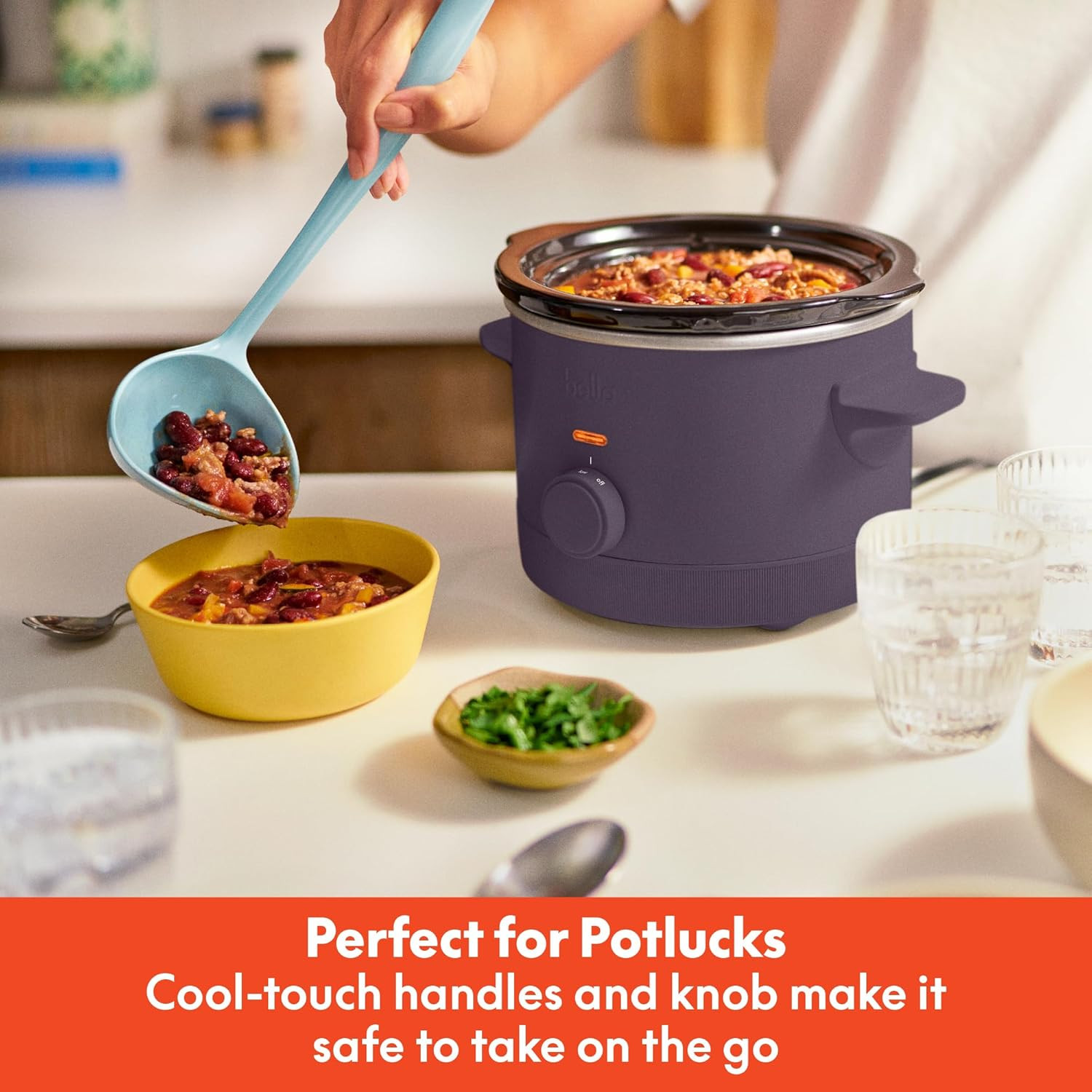 1.5 Qt Slow Cooker with 3 Heat Manual Control, Ceramic Nonstick Coating, Dish...