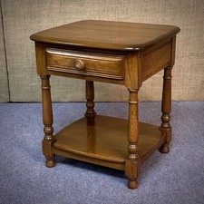 Attractive Ercol Elm Golden Dawn Lamp Side Table With Drawer