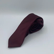 Vesuvio Napoli Tie Men's In Italy Burgundy Designer Solid EUC