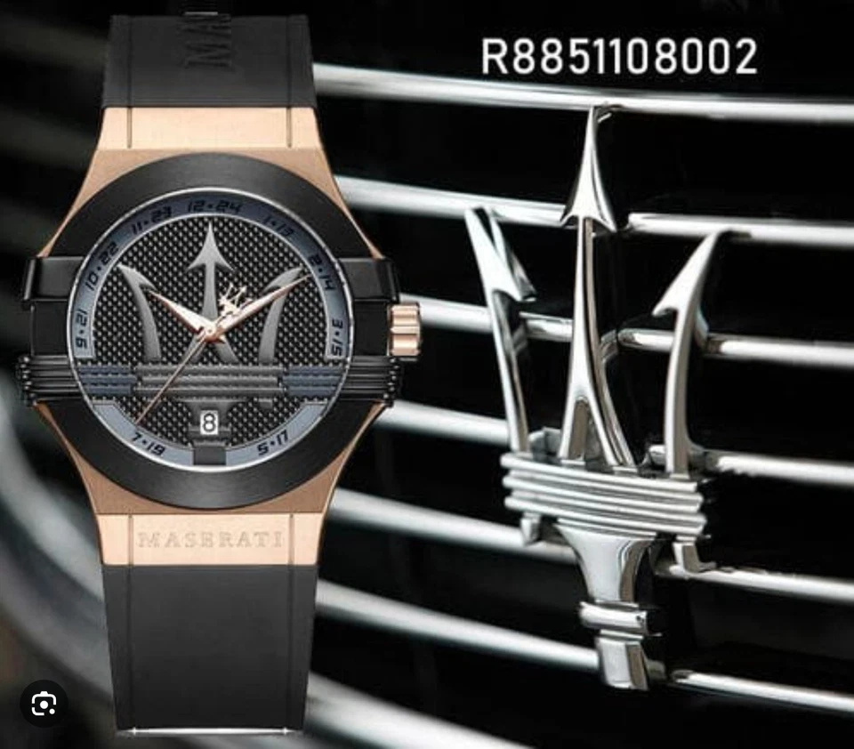 Maserati Potenza R8851108002 Mens Black Gold Quartz Round Analog Wristwatch - Image 4 of 4