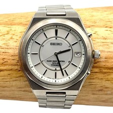 Working/Radio SEIKO Watch SPIRIT 7B22 0AF0 Radio Solar Titanium Men's Date Silve