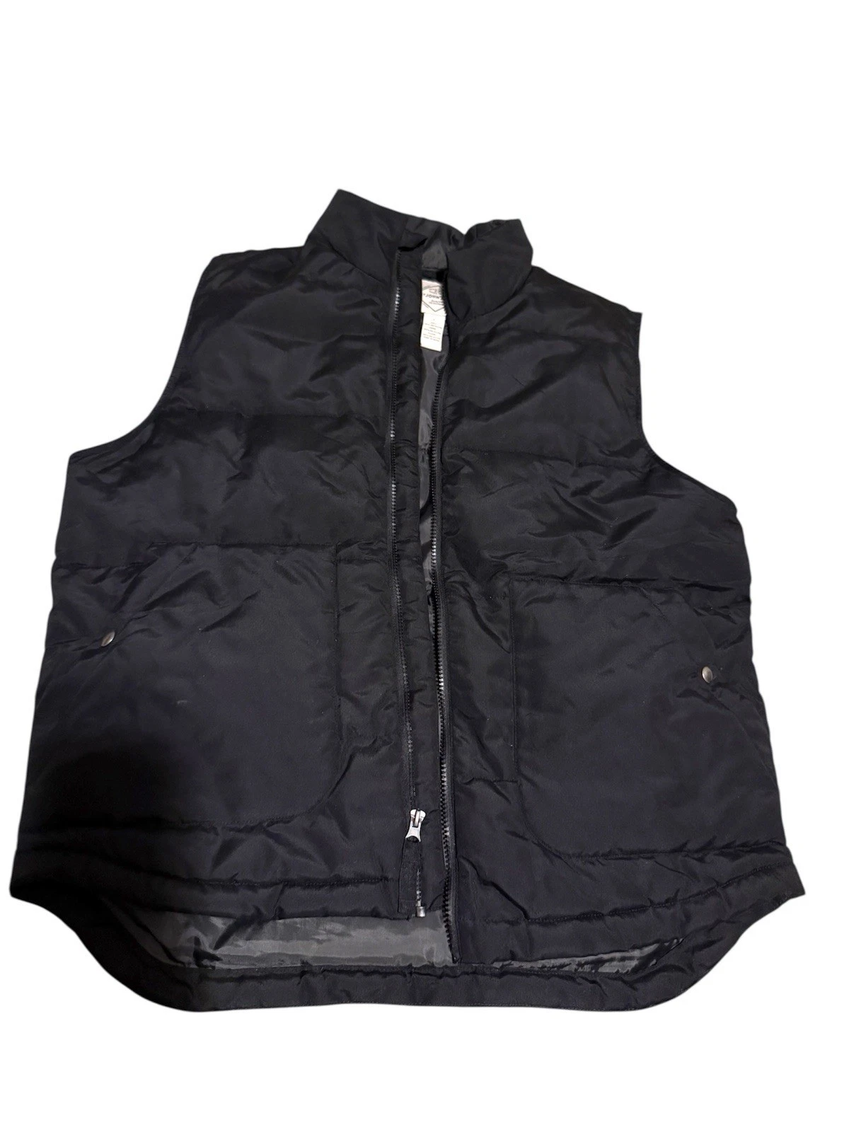St. John's Bay Mens Black Sleeveless Full Zip Classic Puffer Vest Size 3XL