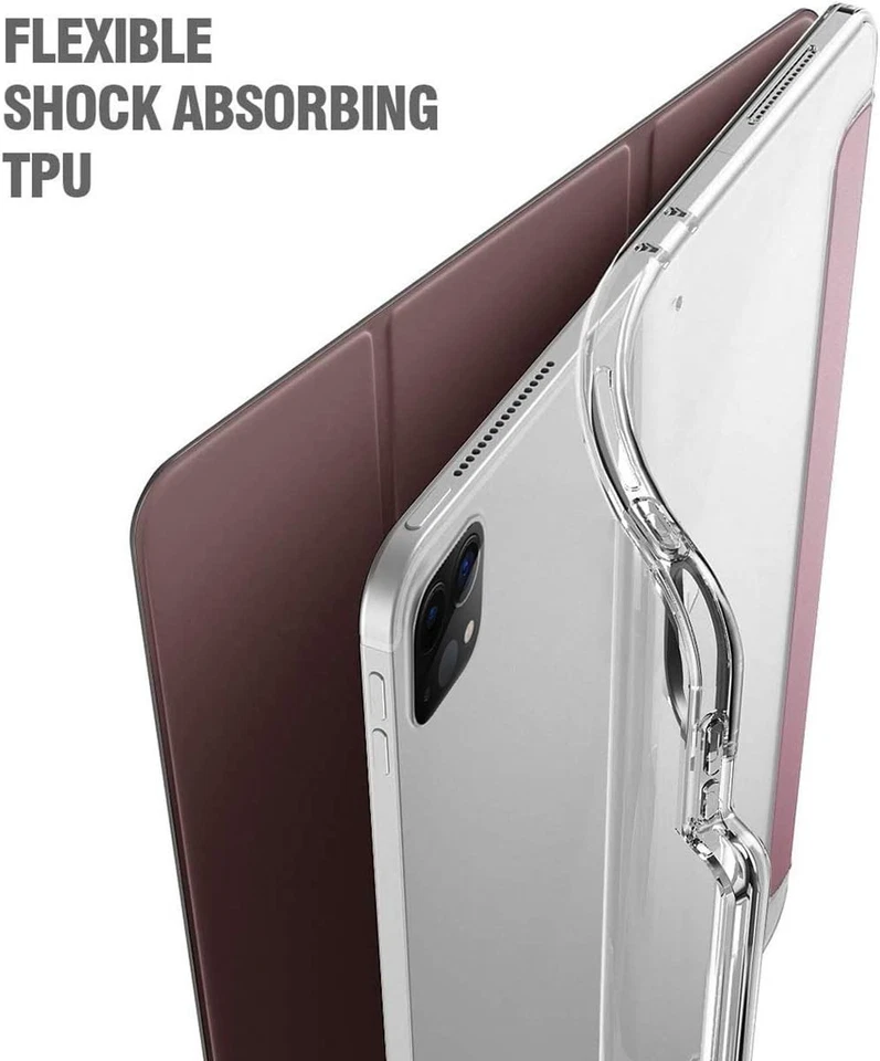 For iPad Pro 11 Case 2020/2018 Poetic Tri-fold Flip Tablet Smart Cover Rose Gold - Image 3 of 4