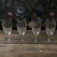Princess House Heritage Juice Glasses, Set Of 4, Vintage Floral Etched Stemware