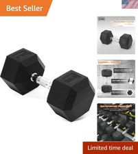 30LB Hex Dumbbell - Rubber Coated Hand Weight for Ultimate Strength Training