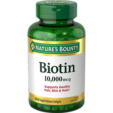 Natures Bounty Biotin 10,000 mcg, 250ct 2 pac...