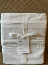 Pottery Barn PB Basic Pleated Bed Skirt 14" Drop CAL KING Cotton Twill White NEW