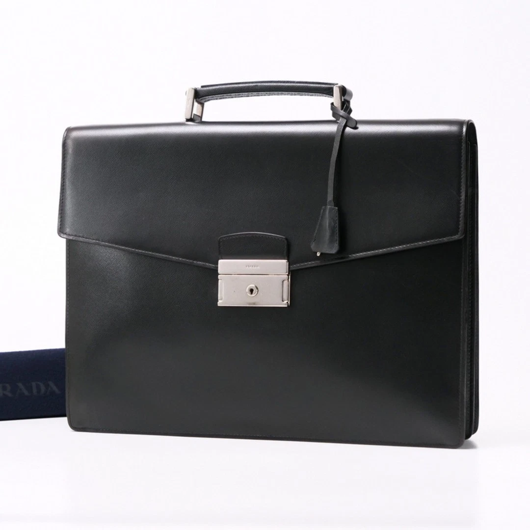 Prada Valigetta Portadocumenti in Pelle Saffiano Made In Italy Abbigliamento