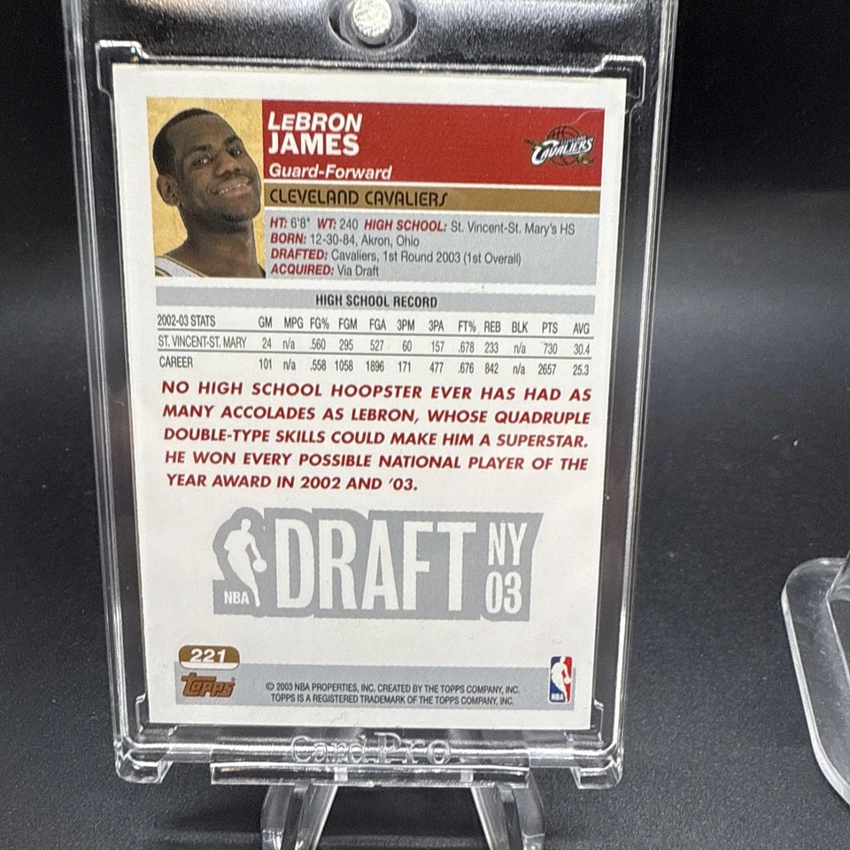 2003-04 Topps - Draft Pick LeBron James #221 (RC)   Rookie Card - Image 2 of 2