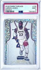 2018-19 Threads LeBron James White Jersey PSA 9 Dazzle Refractor SP #135 Rare