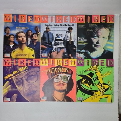 WIRED Magazine 1994 2nd Year 6 Issue Set 2.01-2.06 No Labels VF Internet Bundle