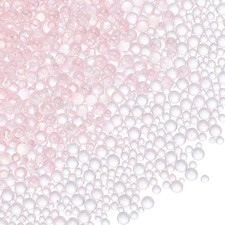 Glass Bubble Beads, 100g Tiny Iridescent Beads 1-3mm Pink