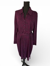 Biden Belted Shirt Dress Women’s Long Sleeved Button Up Size 14L