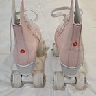 Pink & White High Top Quad Roller Skates Size 36, White Wheels + Bearings — photo 6