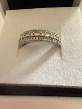 Ladies 9ct White Gold 1/2 Eternity Ring 0.33 Diamond Size N 1/2 