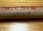 1952-D Roll Lincoln Cent Wheat Pennies 50 Coin Count 74 Yrs Old All Same Date