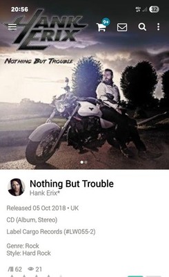 Hank Erix (Houston) ~ Nothing But Trouble AOR CD 2018 Melodic Rock