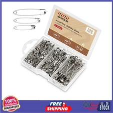 XKDOUS Safety Pins, 150 PCS Safety Pins Assorted, 3 Different Sizes Silver Sa...
