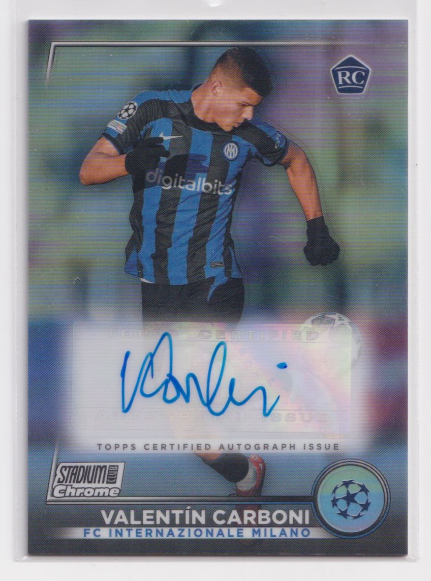 2022 Stadium Club Chrome UEFA Competitions Valentín Carboni RC Auto #CA-VC