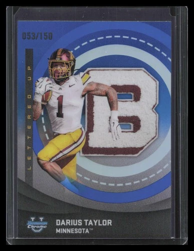 2025 Bowman Chrome University Football Blue Refractor Darius Taylor #LU-12