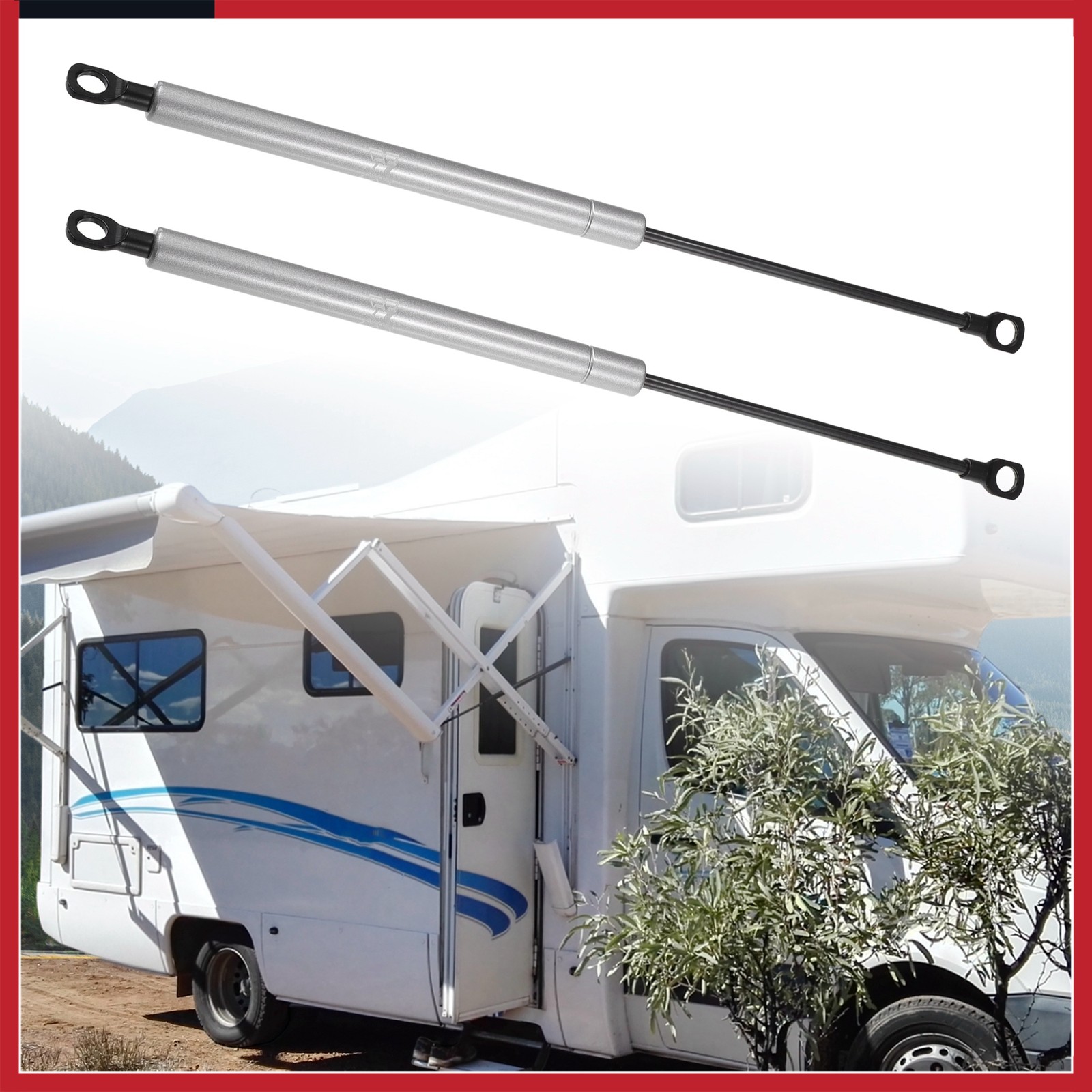 2Pcs 15inch 60Ib/265N Silver Tone Lift Supports Struts Shock Gas Spring for RV