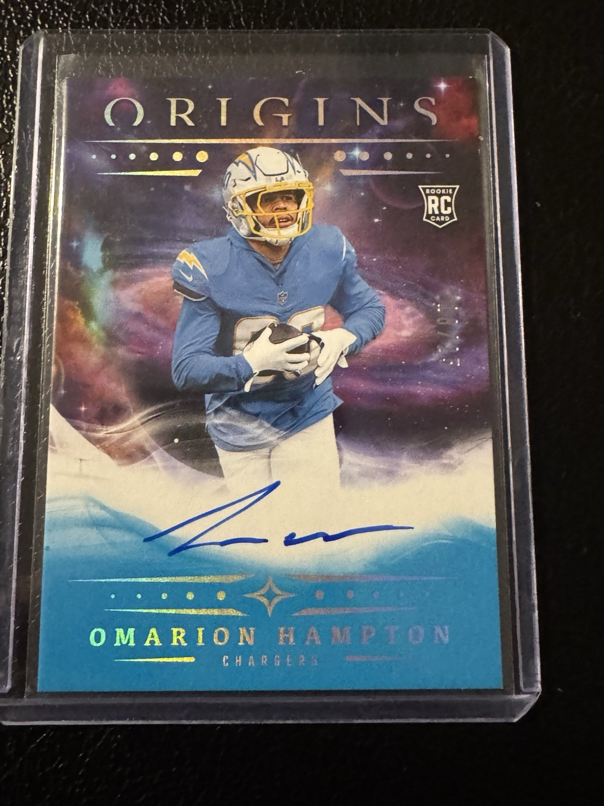 2025 Panini Origins - Rookie Autographs Omarion Hampton #RA-OHA Turquoise /25 