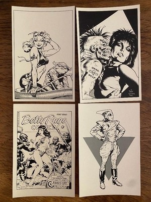 Dave Stevens-Lot of 4 Vintage Comic Art Postcards Circa 1980s