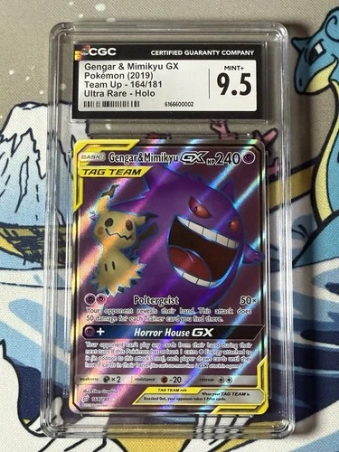 CGC 9.5 Mint+ Gengar & Mimikyu GX 164/181 Pokémon Team Up 2019 English RARE!