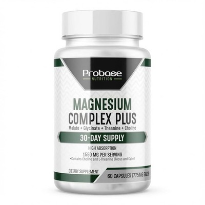 Probase Nutrition Magnesium Complex Plus with Glycinate, Malate, L-Theanine and