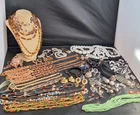 Huge Vintage To Modern Costume Jewelry Lucite Rhinestone Austria Abalone 50 pcs