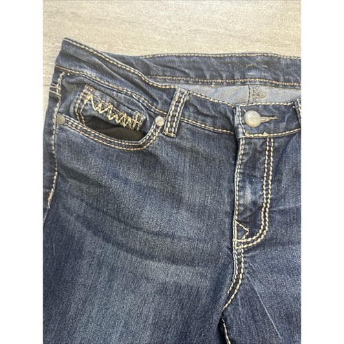 Women’s Code Bleu Blue Jeans Maya Slim Straight Embroidered Studded Denim Sz 12 - Picture 2 of 5