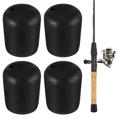 fishing rod butt holder Fish Rod Butt Cap Cushion End Silicon Seat Protector Pole Holder Tackle 4  PCS
