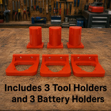 Fits Milwaukee M12 Tool and Battery Wall Mount Holder Red 3 of Each Organizer