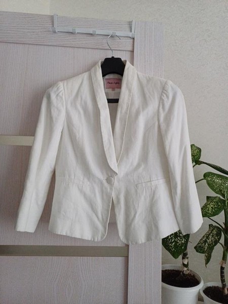 Women Phase Eight Blazer White Linen 40 / L / 48